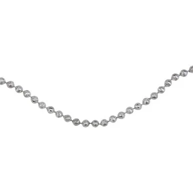 15′ x 0.25″ Celestial Silver Lame Beaded Christmas Garland – Unlit