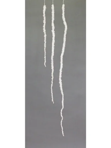 15″ Snow Drift Large Elegant White Clear Rock Candy Icicle Christmas Ornament