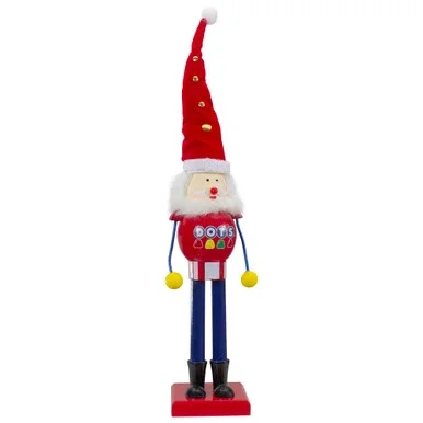 16.75″ Red and Blue Dots Christmas Nutcracker Figurine