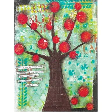 16″ Red and Green Religious Rectangular Wall Plaque