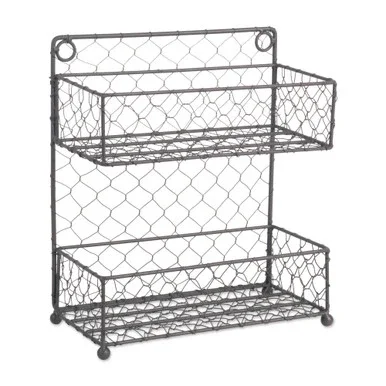 16″ Silver Multi-purpose 2 Tier Spice Rack