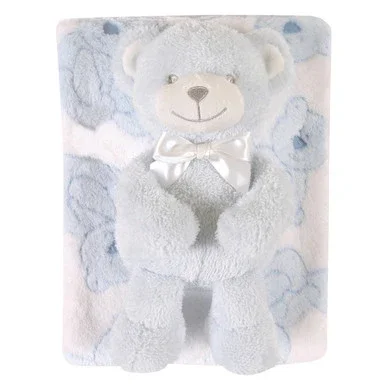 16″ Sky Blue Bear Stuffed Toy Blanket Set