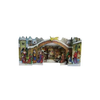 17″ Vibrant Unique Sellmer Advent 3-D Manger Scene – Replica of 1995 Design Wall Decor