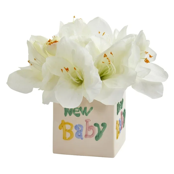 17” Bougainvillea Artificial Arrangement in Glass Vase