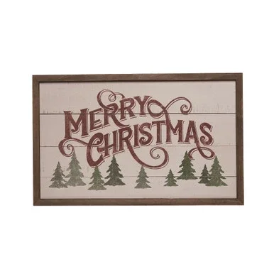 18.75″ Red and Green Merry Christmas Wall Decor