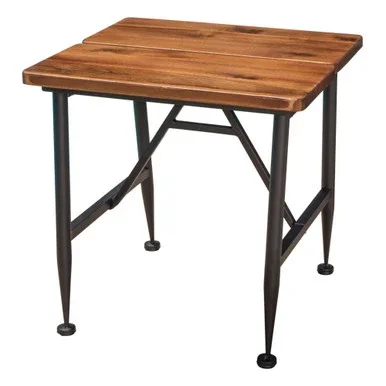 18″ Brown Antique Finish Outdoor Patio End Accent Table