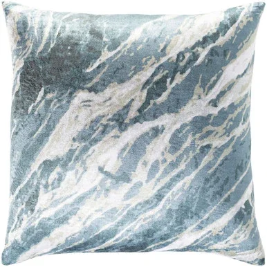 18″ Green and Gray Abstract Pattern Square Throw Pillow with Knife Edge