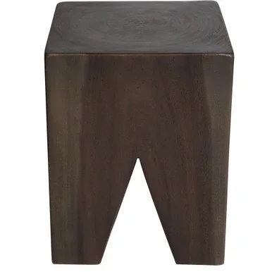 18″ Satin Gray Square Accent Stool