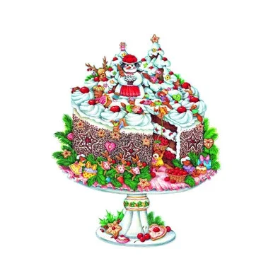 18″ Vibrant Unique Korsch Advent Christmas Cake Wall Decor
