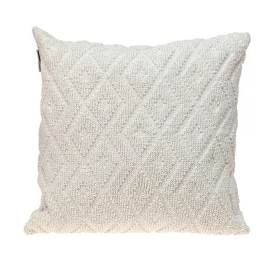 18″ White Textured Retro Pattern Throw Pillow