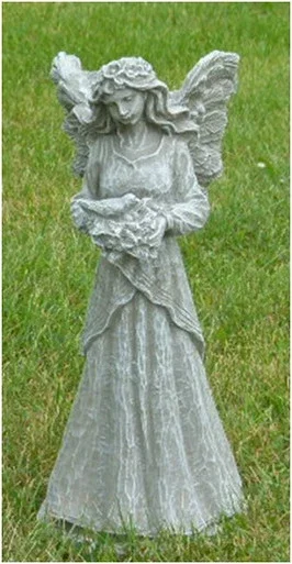 18” Fairy Holding Dove Outdoor Statue Decoration – Sherwood Finish
