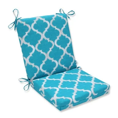 18” x 36.5” Turquoise Geometry Outdoor Chair Cushion