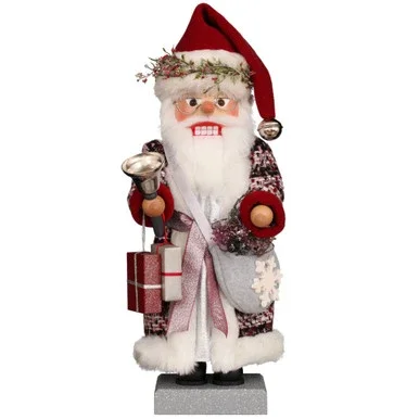 19″ White and Red Christian Ulbricht Noble Santa Nutcracker Decoration