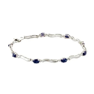 2.01 CTW 14k Solid White Gold Tennis Bracelet Diamond Sapphire – 4937-W-8-5