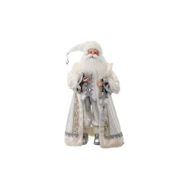 2.5″ Silver and White Northern Lights Standing Santa Christmas Figure