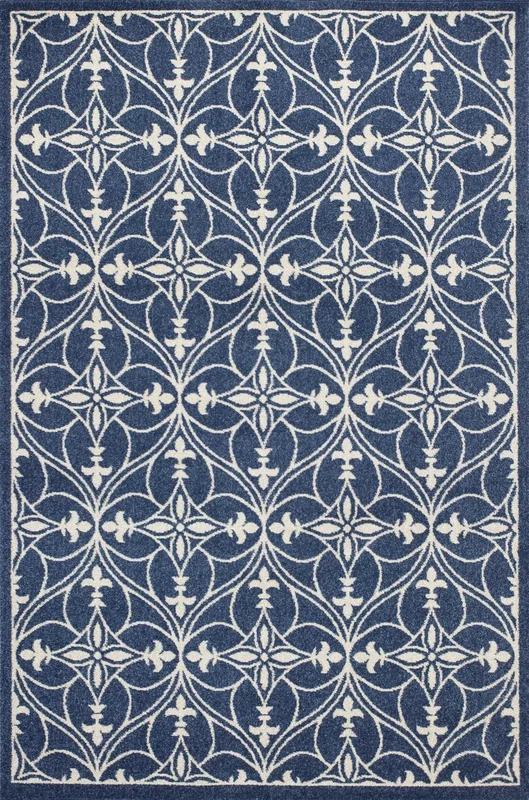 2′ X 3′ Blue and Ivory Area Rug