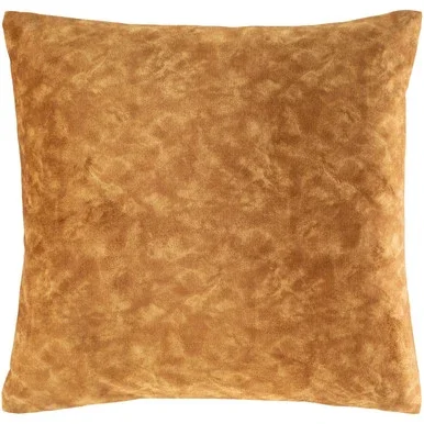 20″ Brown and Yellow Abstract Pattern Throw Pillow with Knife Edge – Down Filler