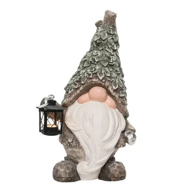 20″ Leafy Gnome with Tealight Christmas Tabletop Figurine