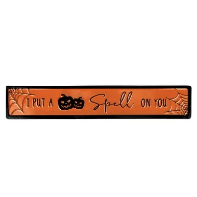 20″ Orange and Black “I Put a Spell on You” Halloween Wall Sign