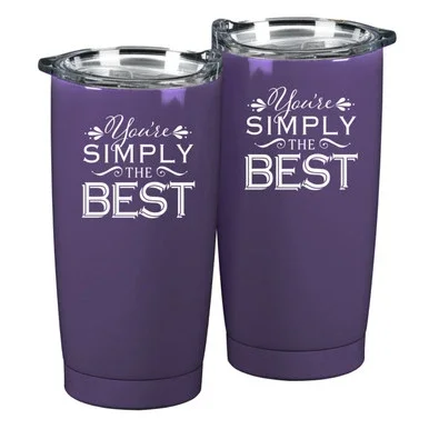 20oz Purple and White “You Are Simply The Best” Travel Tumbler