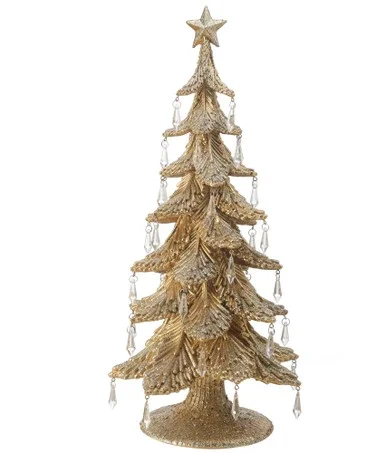 21″ Christmas Tree with Crystal Drops Tabletop Decoration