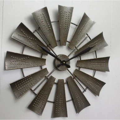 22.25″ Gunmetal Gray Windmill Galvanized Clock