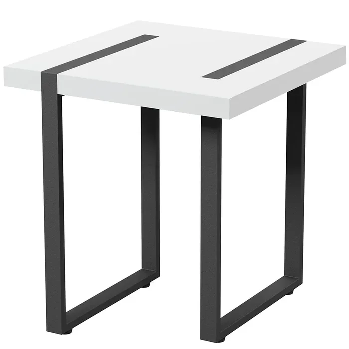 22″ Aryala End Table, MDF Top, Stainless Steel Legs