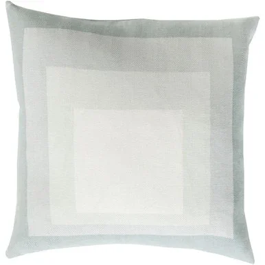 22″ Cream White and Gray Geometric Square Throw Pillow Cover