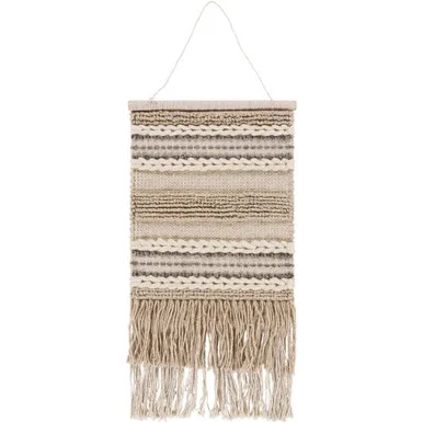 23″ x 17″ Beige and Brown Contemporary Wall Hanging