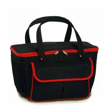 24″ Black and Red Fashionable Insulated Cooler Bag Beach Tote – 20 Can Capacity