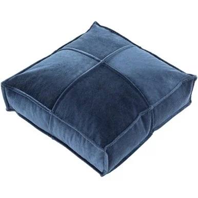 24″ Navy Solid Velveteen Square Throw Pillow