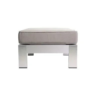 27-Inch Silver and Khaki Outdoor Ottoman