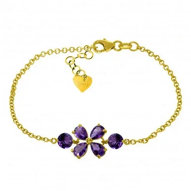 3.15 Carat 14k Solid Gold Bracelet Natural Amethyst – 5063-Y-8-5