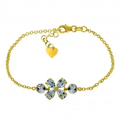 3.15 Carat 14k Solid Gold Bracelet Natural Aquamarine – 5060-Y-8
