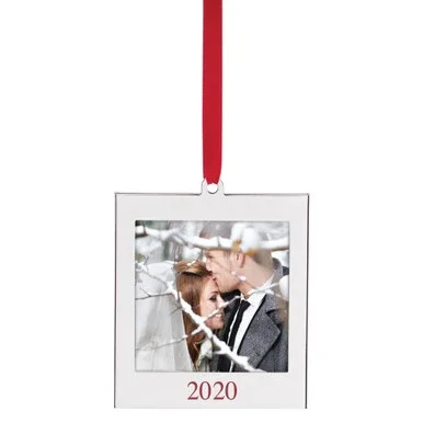 3.5″ Stainless Steel and Red Holiday Accessories and Gift Collections 2020 Frame Ornament