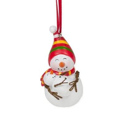 3″ Mrs Snowman With Baby Christmas Ornament