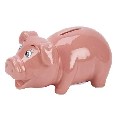 3″ X 6″ Pink Ceramic Pig Bank