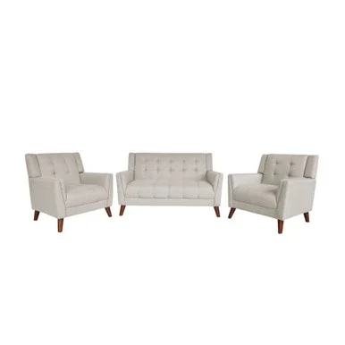 3-Piece Beige and Brown Contemporary Chat Set 54″
