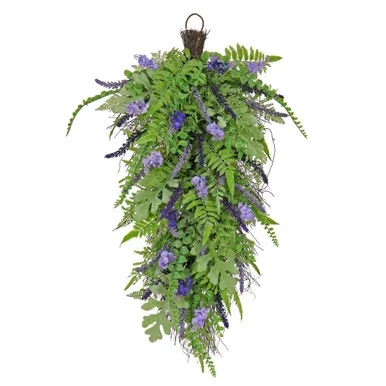 30″ Fern with Astilbe Artificial Spring Floral Teardrop