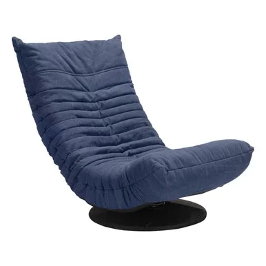 31.5″ Blue and Black Upholstered Adjustable Recliner Swivel Chair