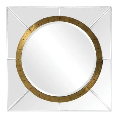 31” Gold Maya Square Wall Mirror