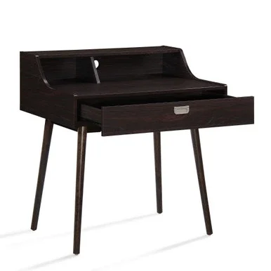 35.25″ Walnut Brown Contemporary Solid Home Office Desk