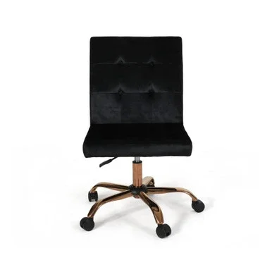 35.75″ Black and Rose Gold Contemporary Handcrafted Home Office Chair