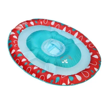 36″ Inflatable Blue and Red Whale Print Swimming Pool Baby Float