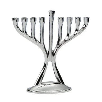 4.75″ Silver Solid Mini Hanukkah Menorah Candles Stand