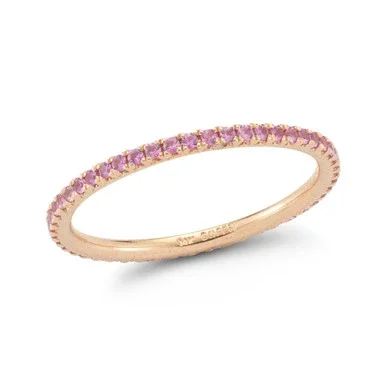 4″ Rose Gold and Shimmering Pink Personal Jewelry Sapphire Eternity Band