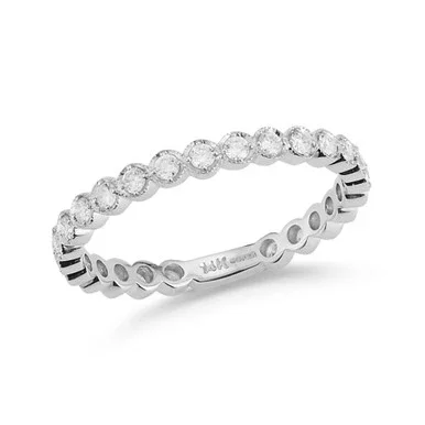4″ White Gold and Metallic Silver Personal Jewelry Collections Prong Bezeled Diamond Eternity Band Ring