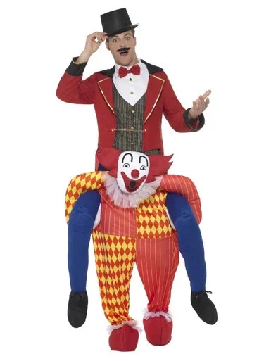 42″ Red and Yellow Piggyback Clown Unisex Adult Halloween Costume