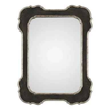 42” Black Bellano Aged Wall Mirror