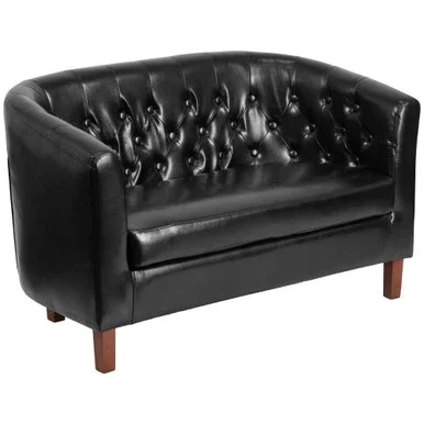 49.5″ Black Traditional Tufted Upholstered Loveseat